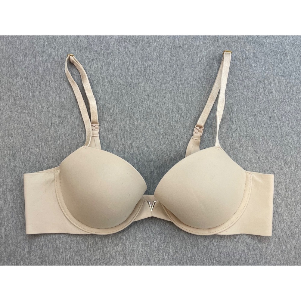 Victorias Secret Bra Womens 34B Beige Lined Demi Underwire